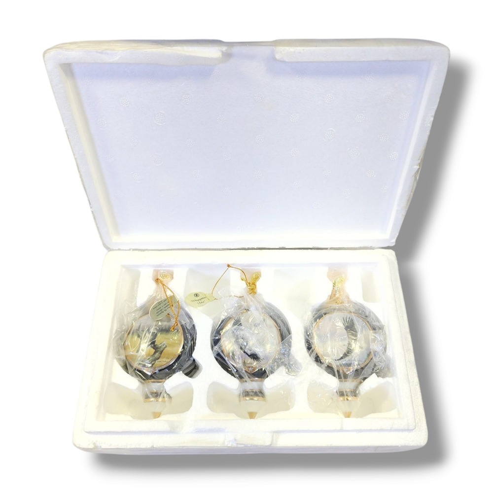 Vintage Bradford Edition 2000 Bald Eagle Porcelain‎ Christmas Ornament Set Of 3